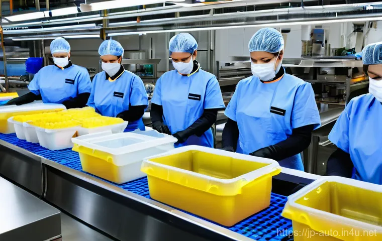 공장자동화 컨설팅 사례 - **Prompt 1: Collaborative Efficiency in a Modern Assembly Line**
    "A brightly lit, clean, and mod...