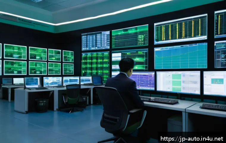 PLC 프로그래밍 심화 과정 - A modern industrial control room with multiple PLC units connected via Ethernet/IP and PROFINET netw...