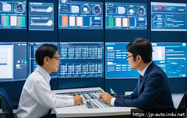 공장자동화 관련 추천 서적 - A modern factory automation control room featuring engineers in casual business attire working on pr...
